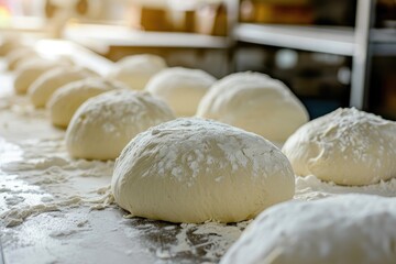 Fototapeta na wymiar Fresh dough in production line