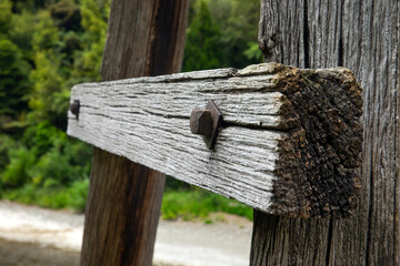 new zealand, tauranga bridge, waioeka gorge, waioeka river, waioeka scenic reserve, wooden beams, harp suspension bridge, 