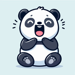 happy cute fat panda cartoon character mascot
