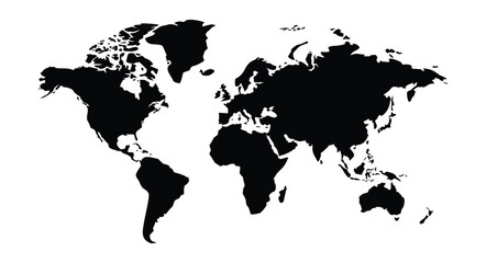 World map on white background. World map template with continents