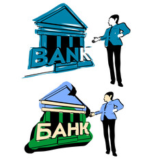 businessman with bank