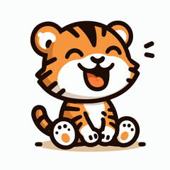 happy cute leopard cartoon character mascot