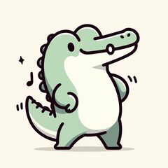 cute fat crocodile cartoon character mascot