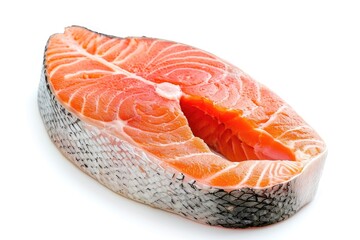 Raw salmon fillet on black