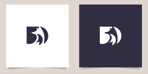 letter d with fox logo design