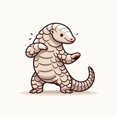 cute standing pangolin cartoon character mascot