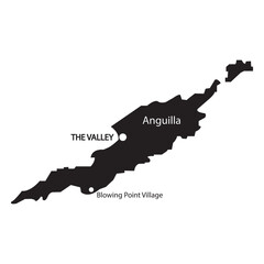 Anguilla map icon - obrazy, fototapety, plakaty