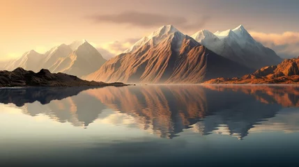 Foto op Plexiglas Reflectie Mountains reflected in the water