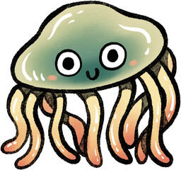 cute cartoon jellyfish illustration.