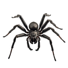 Black spider on transparent background