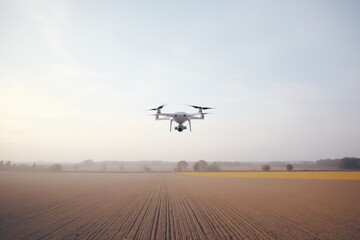 Fototapeta na wymiar drone captured while hovering above an empty field
