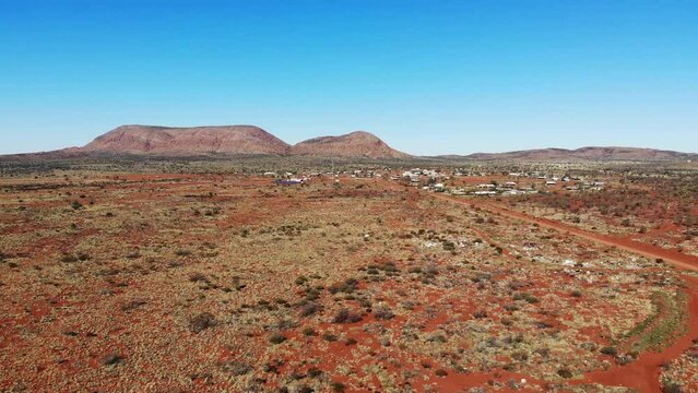 Outback Australia - Mountain and Community in view	