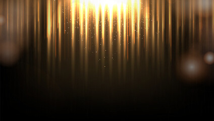 Light Gold Glowing Rain On Black Background