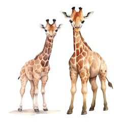 Fototapeta premium watercolor of giraffe