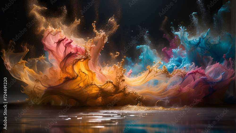 Wall mural abstract color explosion - generative ai