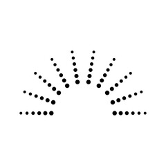Half sunburst dotted vector icon