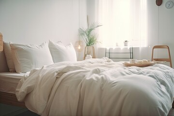 bedroom interior in abstract blur and defocused background