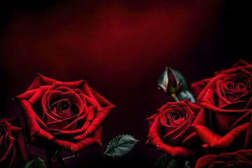Write a poem inspired by the symbolism of red roses against a brooding red and black gradient, delving into the complexities of desire and longing