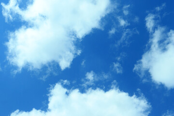 Cloudscape - Blue sky and white clouds, wide panorama