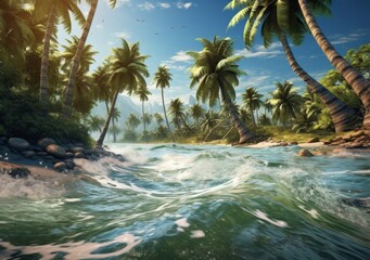 Coastal Tranquility with Palms