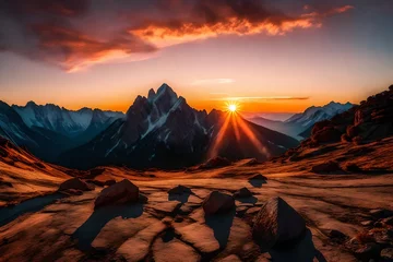 Fototapete Tatra sunrise in the mountains