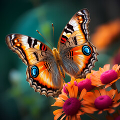 A close-up of a butterfly on a blooming flower.