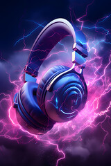 Abstract headphones and lightning