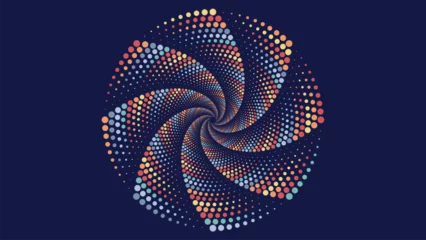 Foto op Plexiglas Abstract spiral dotted round vortex style creative background. © Md
