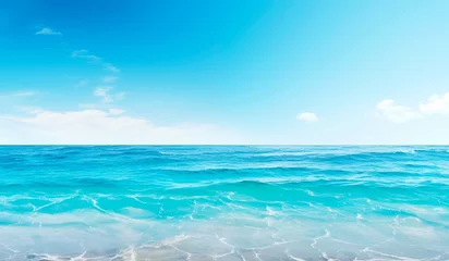 Crédence de cuisine en verre imprimé Turquoise Blue sea and clear sky in summer