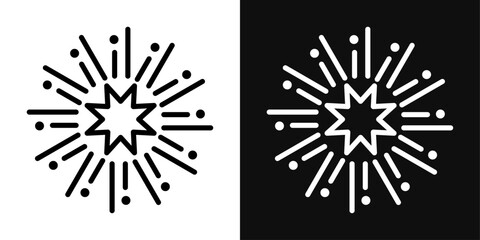 Fireworks icon set. Vector illustration