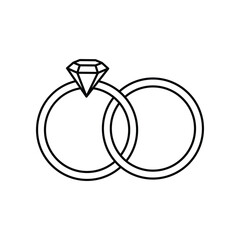 Diamond Ring Icon Vector Simple Design