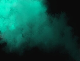 Abstract smoke background, clouds in green, blue colors 