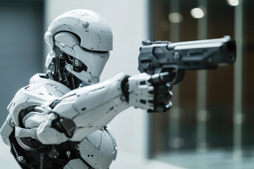Futuristic Android with Gun
