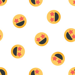 Seamless pattern with starry-eyed faces