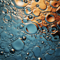 Abstract patterns formed by water droplets on a glass surface.