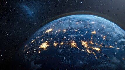 Planet Earth from Space at Night