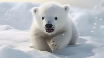polar bear in the snow