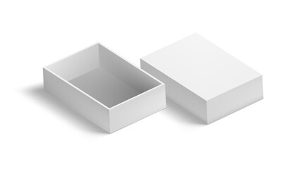 3D Open And Close Clear Empty White Package Box