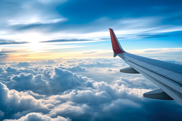 Obraz premium Sky Symphony: A Jetliner's Dance Above Cloudscapes