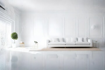 Develop a DIY guide for transforming a conventional living room into a trendy white oasis with sleek, minimalist decor