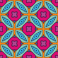 pattern abstract flower batik carpet vector