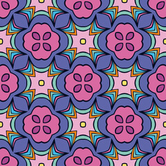 pattern abstract flower batik carpet vector