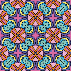 pattern abstract flower batik carpet vector