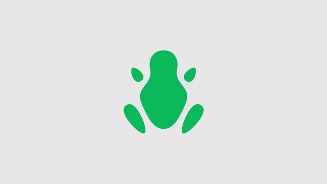 Abstract frog graphic animation. Alpha channel. Simple toad on transparent background motion design. 4K resolution
