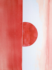 watercolor painting texture abstract background red japanese asian style. - 724709075