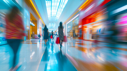 Abstract Shopping Spree with Motion-Blurred Elegance