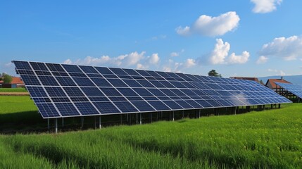 Solar panel plant, renewable energy concept