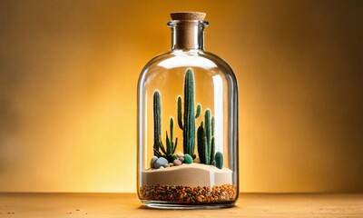Cactua in bottle