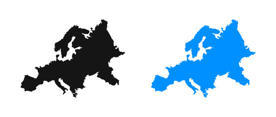 Europe continent. Europe Map. Europe shape