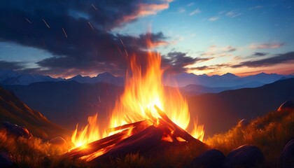 blue fire flames